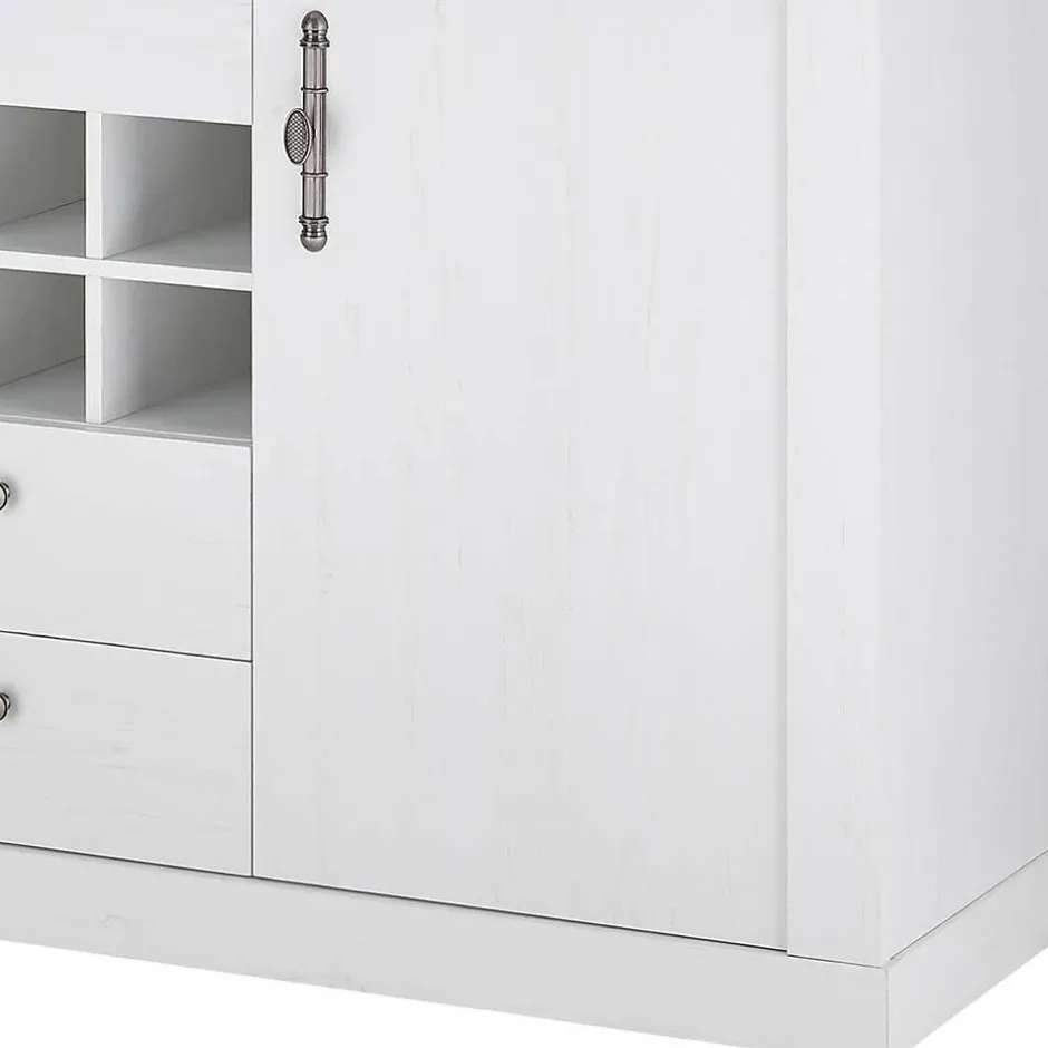 Wohnen Esszimmermöbel Kombi in weißer Holzoptik Pinie - Liancos (vierteilig)