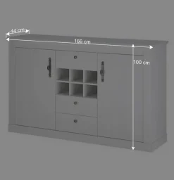 Wohnen Esszimmermöbel Kombi in weißer Holzoptik Pinie - Liancos (vierteilig)