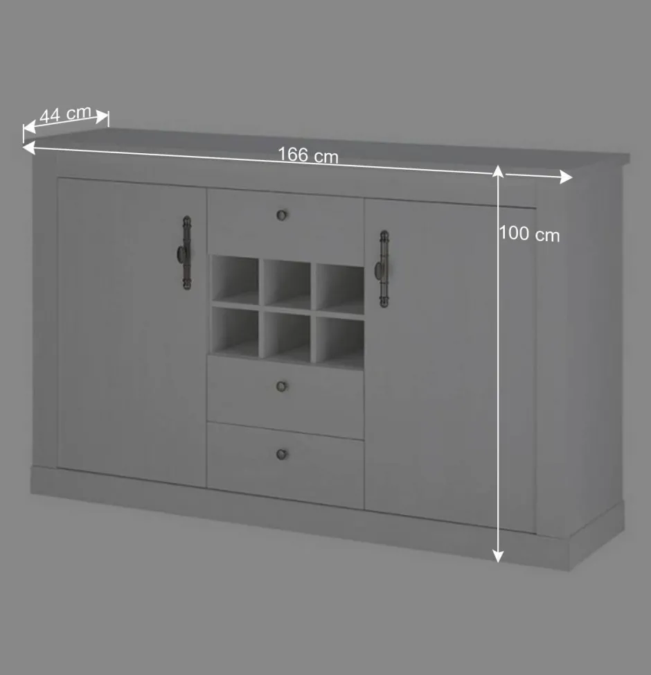 Wohnen Esszimmermöbel Kombi in weißer Holzoptik Pinie - Liancos (vierteilig)