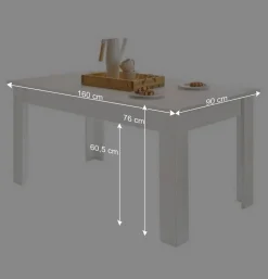 Wohnen Esszimmermöbel Kombi in weißer Holzoptik Pinie - Liancos (vierteilig)