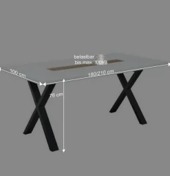 Wohnen Esszimmersitzgruppe inklusive sechs Stühle - Niam I (siebenteilig)