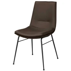 Esszimmerstuhl aus Leder in Braun - Unkorian (2er Set)^Wohnen Sale