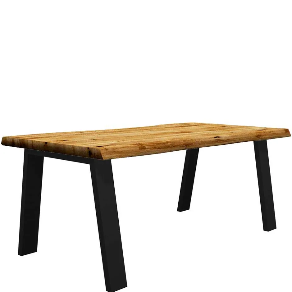 Esszimmertisch mit Massivholzplatte Naturkante - Belafoma^Wohnen Hot