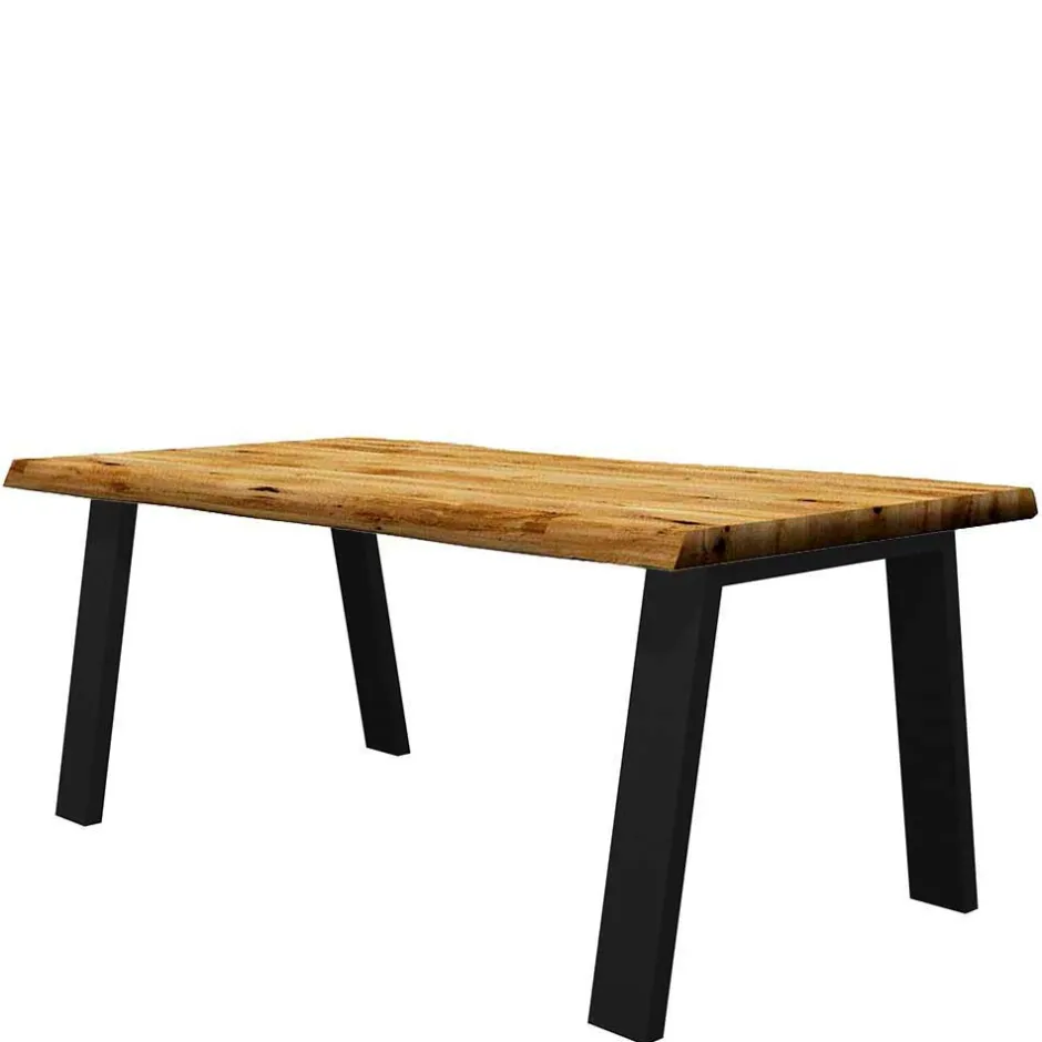 Esszimmertisch mit Massivholzplatte Naturkante - Belafoma^Wohnen Hot