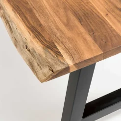 Wohnen Esszimmertisch mit Naturkante und A-Design-Gestell - Viradossa
