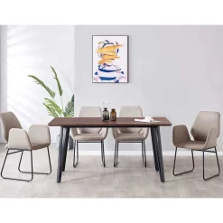 Wohnen Esszimmertisch mit vier Tischsesseln - Mare (fünfteilig)