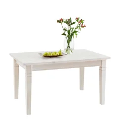 Wohnen Esszimmertisch Onesti aus Kiefer Weiß Massivholz