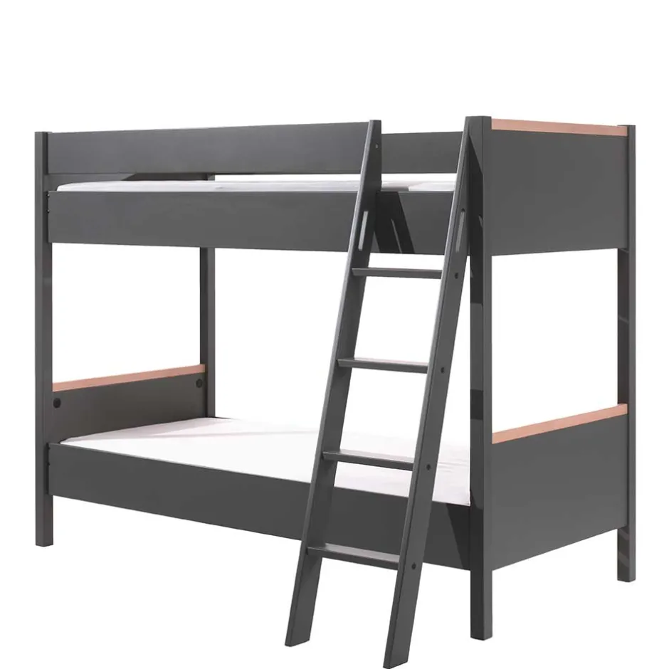 Etagenbett in Anthrazit mit Buche Natur - Feglio^Wohnen Online