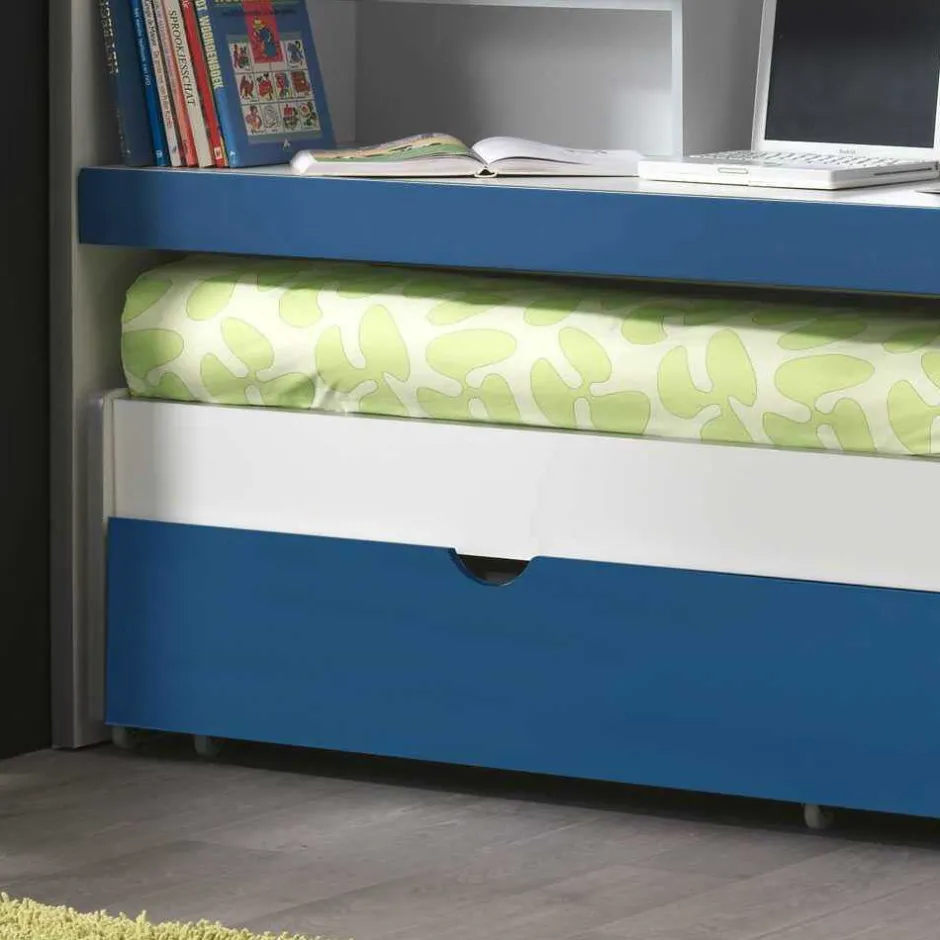 Etagenbett Musty in Blau-Weiß^Wohnen