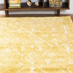 Wohnen Ethno Läufer oder Teppich in Gelb & Creme - Kareta