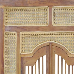 Wohnen Ethno Style Spiegel aus Teak Holz & Rattan - Vilrada