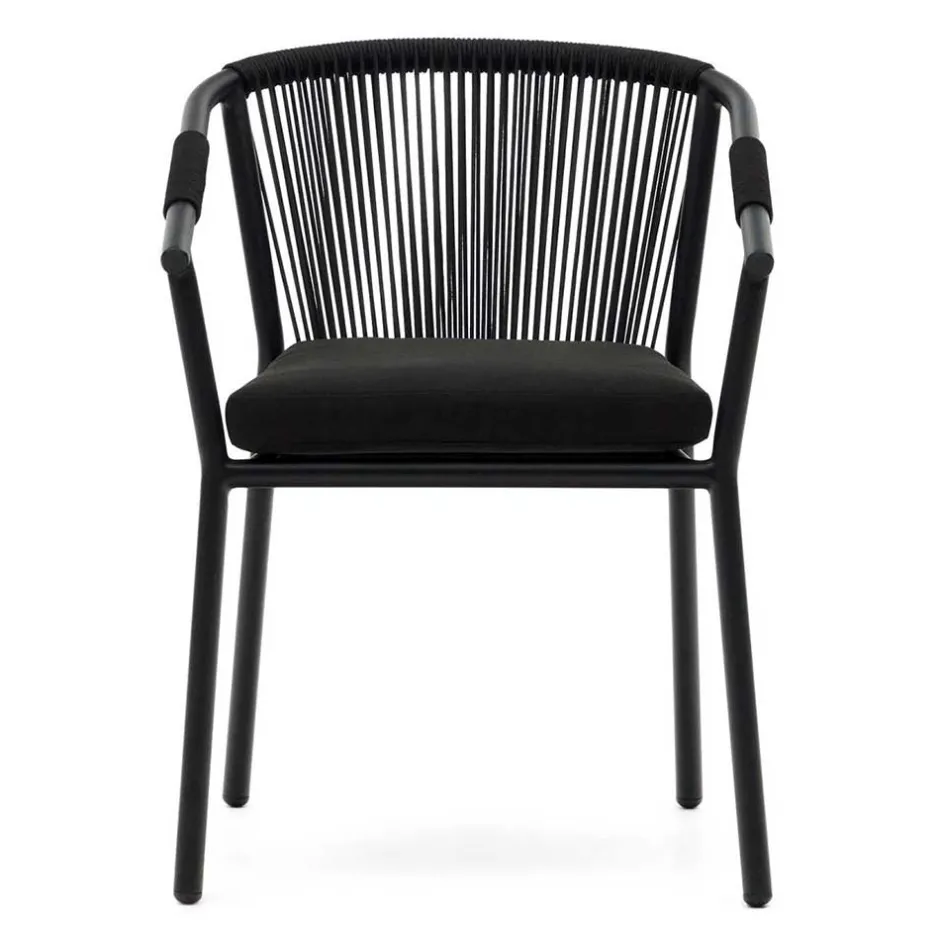 Wohnen Extravagante Gartenstühle in Schwarz - Onna (4er Set)