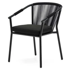 Wohnen Extravagante Gartenstühle in Schwarz - Onna (4er Set)