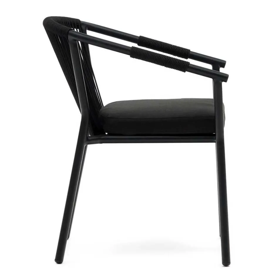 Wohnen Extravagante Gartenstühle in Schwarz - Onna (4er Set)