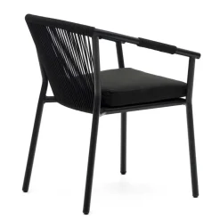 Wohnen Extravagante Gartenstühle in Schwarz - Onna (4er Set)