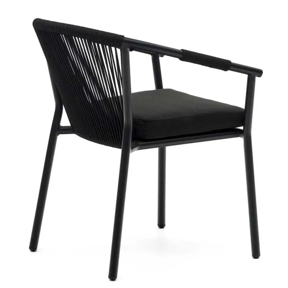 Wohnen Extravagante Gartenstühle in Schwarz - Onna (4er Set)