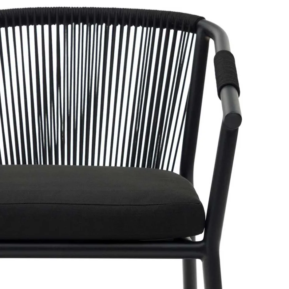 Wohnen Extravagante Gartenstühle in Schwarz - Onna (4er Set)