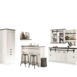 Wohnen Extravagante Küchenmöbel inklusive Theke - Eture (sechsteilig)