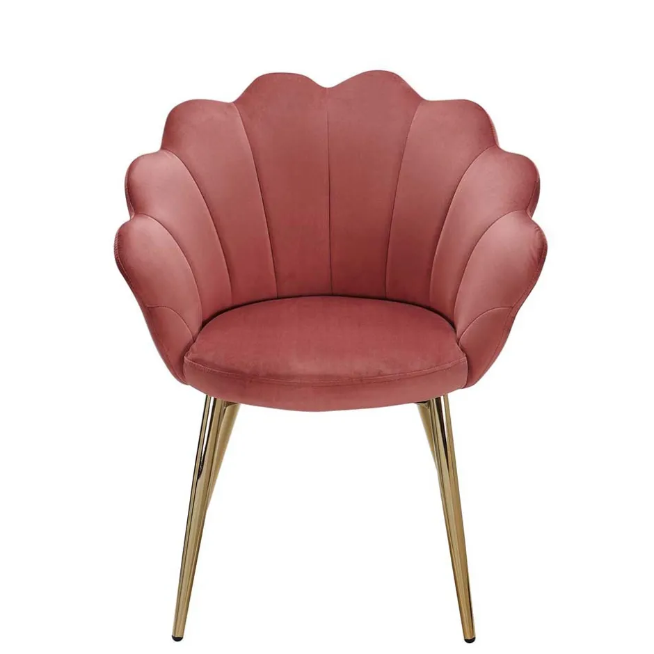 Extravaganter Armlehnenstuhl in Rosa Samt - Envus^Wohnen Best