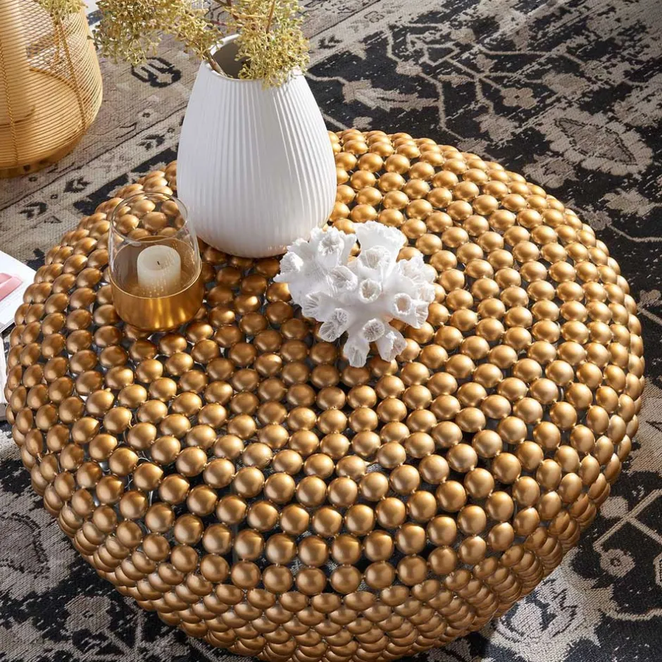 Extravaganter Couchtisch in Gold aus Alu - Westerland^Wohnen Sale