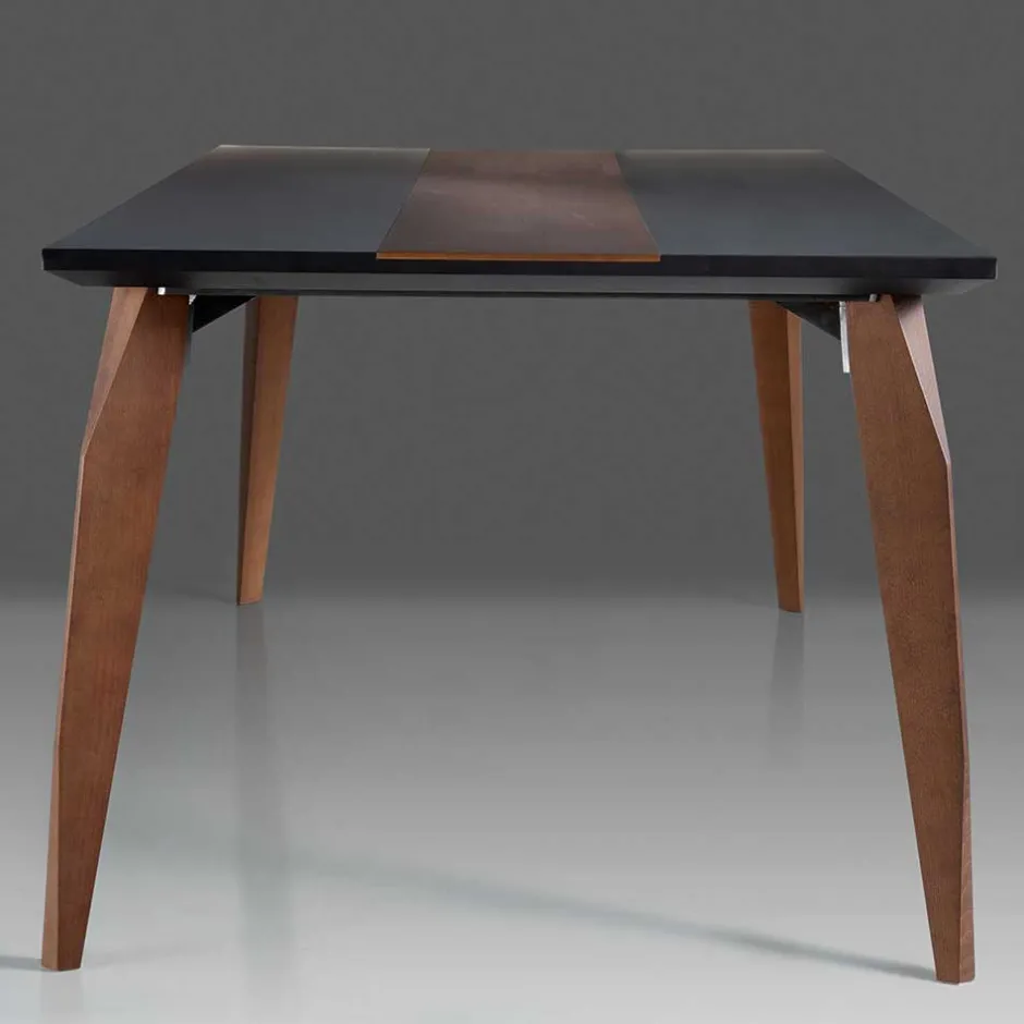 Wohnen Extravaganter Tisch in Schwarz & Nussbaum - Raidow