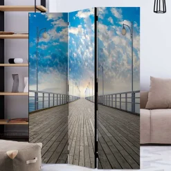 Faltbarer Fotoparavent Schäfchenwölkchen über Pier - Ekdanza^Wohnen Clearance