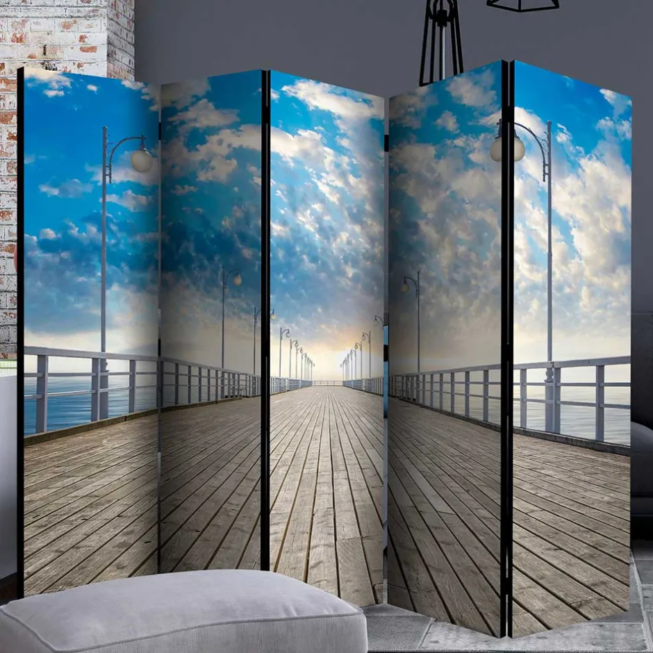Faltbarer Fotoparavent Schäfchenwölkchen über Pier - Ekdanza^Wohnen Clearance