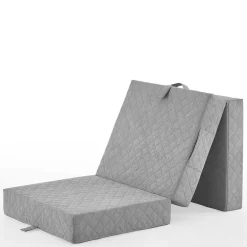 Faltmatratze Polsterhocker in Grau Stoff - Samba^Wohnen Best