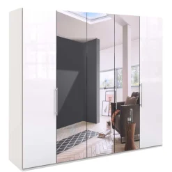 Falttüren Kleiderschrank mit Spiegel & Glas - Dolienca^Wohnen New