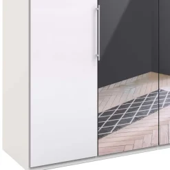 Falttüren Kleiderschrank mit Spiegel & Glas - Dolienca^Wohnen New