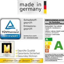 Wohnen Falttürenschrank Yutaha in Weiß Eiche Trüffel