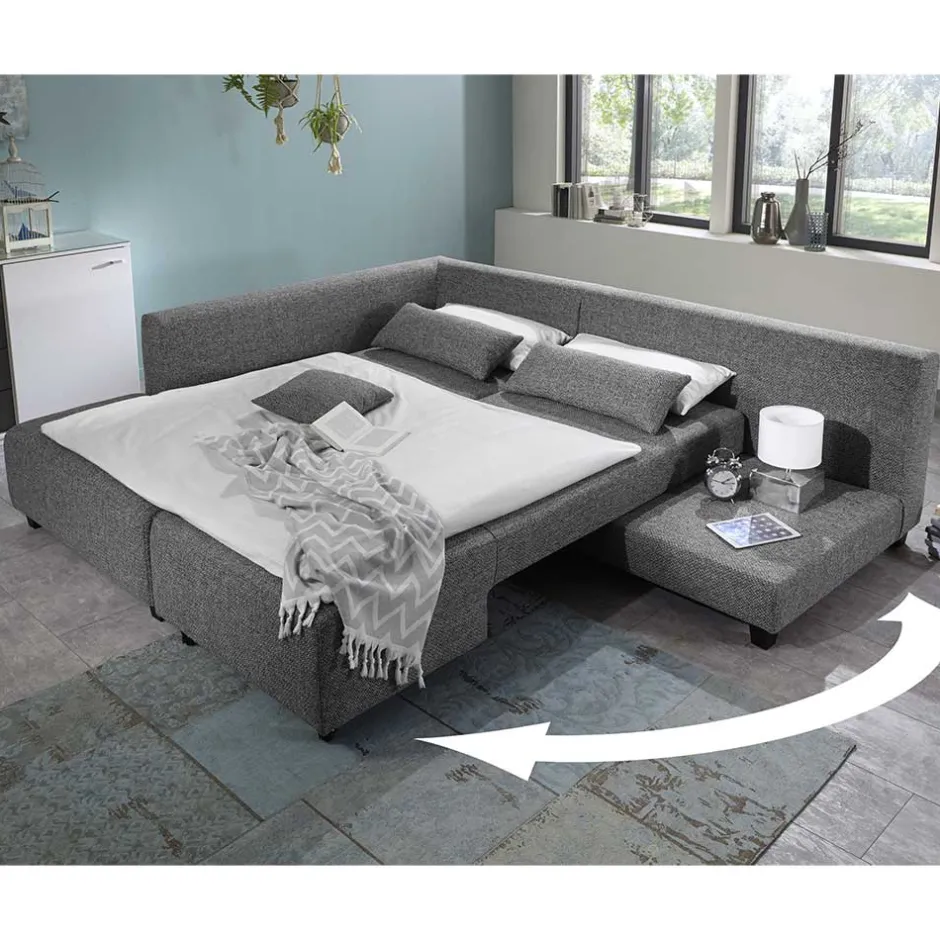 Wohnen Federkern Eckcouch mit Schlaffunktion - Roseanna