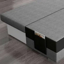 Wohnen Federkern Klappcouch in Grau und Schwarz - Zacatecas