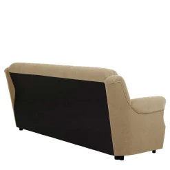 Wohnen Federkern Schlafsofa aus Flockstoff in Beige - Mabu
