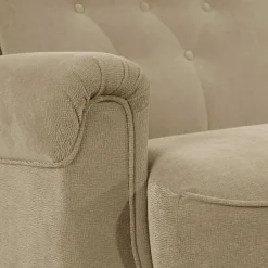 Wohnen Federkern Schlafsofa aus Flockstoff in Beige - Mabu