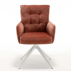 Wohnen Federkern-Armlehnenstuhl in Kupfer Rotbraun - Coriga (2er Set)