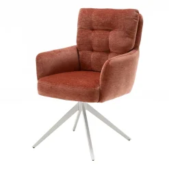 Wohnen Federkern-Armlehnenstuhl in Kupfer Rotbraun - Coriga (2er Set)