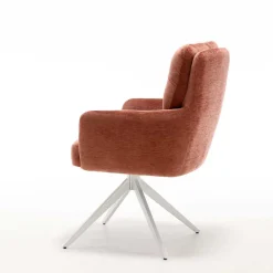 Wohnen Federkern-Armlehnenstuhl in Kupfer Rotbraun - Coriga (2er Set)