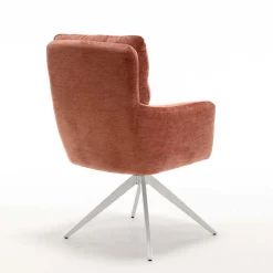 Wohnen Federkern-Armlehnenstuhl in Kupfer Rotbraun - Coriga (2er Set)