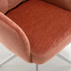 Wohnen Federkern-Armlehnenstuhl in Kupfer Rotbraun - Coriga (2er Set)