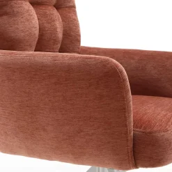 Wohnen Federkern-Armlehnenstuhl in Kupfer Rotbraun - Coriga (2er Set)