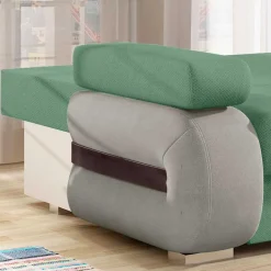 Wohnen Federkernsofa in Hellgrün und Hellgrau - Zenca