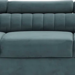 Wohnen Federkern-Wohnzimmercouch in Petrol Blau Samt - Racing