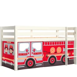 Kinder Wohnen Feuerwehrbett Hochbett aus Kiefer Massivholz - Montego