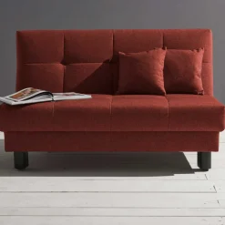 Wohnen Flachgewebe Schlafsofa in Dunkelrot - Ciabeta