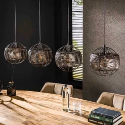 4-flammige Design-Hängelampe in Schwarzbraun - Raula^Wohnen New