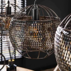 4-flammige Design-Hängelampe in Schwarzbraun - Raula^Wohnen New