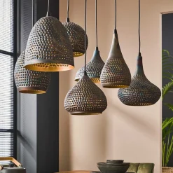 Wohnen 7-flammige Hängelampe - diverse Schirm Formen - Sempragos