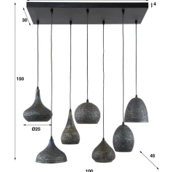 Wohnen 7-flammige Hängelampe - diverse Schirm Formen - Sempragos