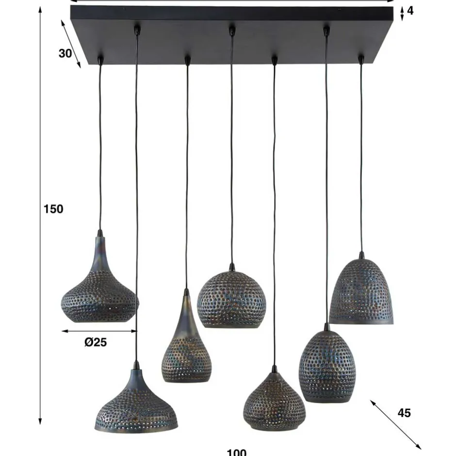 Wohnen 7-flammige Hängelampe - diverse Schirm Formen - Sempragos